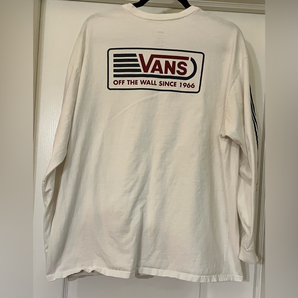 Vans 'Off The Wall Since 1966' LS White CrewNeck Oversized XL Cotton Tee